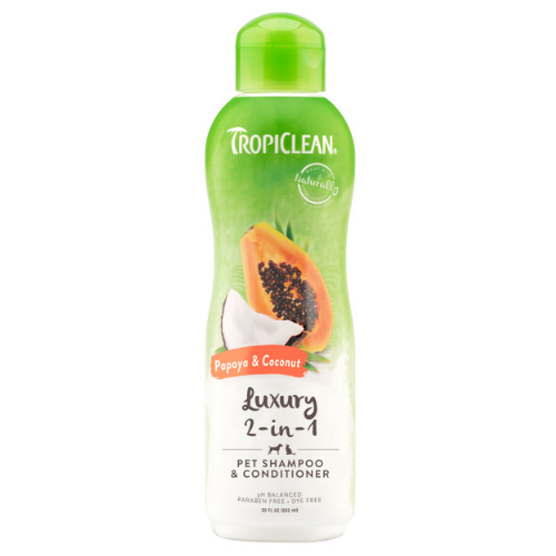 TropiClean Papaya & Coconut Luxury 2-in-1 Shampoo and Conditioner for Pets, 20oz 1